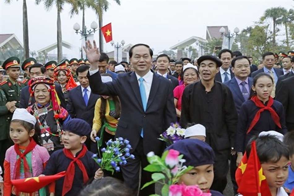 Chủ tịch nước Trần Đại Quang đã tới dự, chúc tết cộng đồng các dân tộc Việt Nam